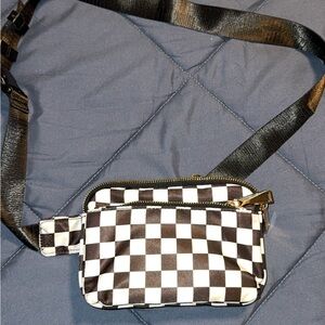 Checkered belt bag